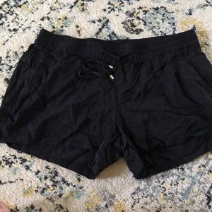 Black drawstring shorts